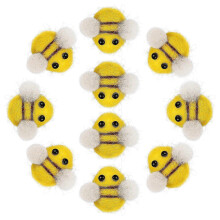 Wool Felt Bees Decorations for DIY 10Pcs Mini Bees Crafts Costume Accessories