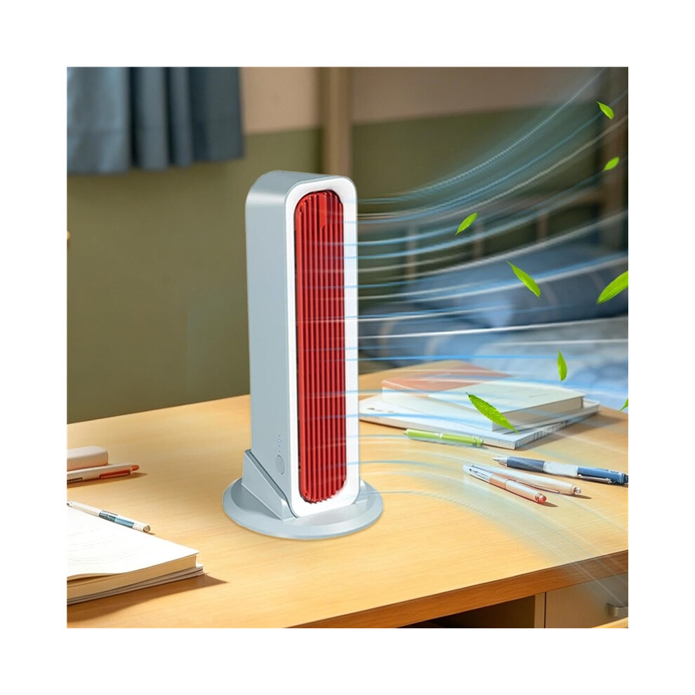 Oscillating Tower Fan Quiet Bladeless Desktop Cooling Fan 3 Speed Bedroom Office Blue 8580863446860
