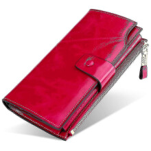 (Rose, Multicolor) clearance Genuine Leather Women Wallet RFID Blocking Multi Card Slots Long Purse Vintage Waxed Clutch Handbag