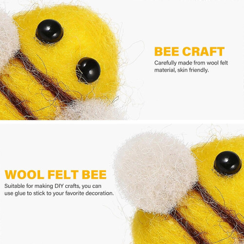 Wool Felt Bees Decorations for DIY 10Pcs Mini Bees Crafts Costume Accessories 2