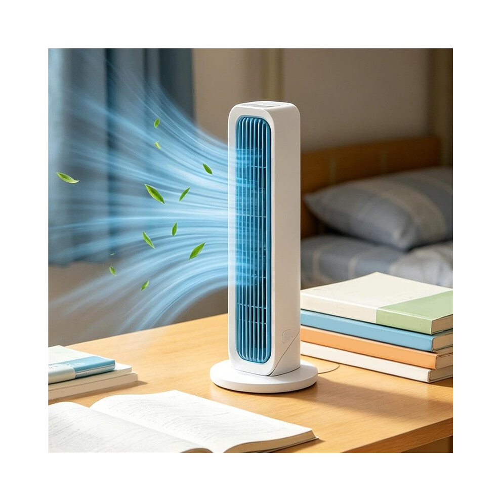 Oscillating Tower Fan Quiet Bladeless Desktop Cooling Fan 3 Speed Bedroom Office White 8584088984664