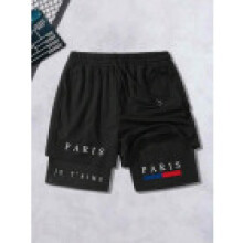 (Style E,M)Casual Shorts For Men Summer Polyester Stretchable Breathable Wear Lounge