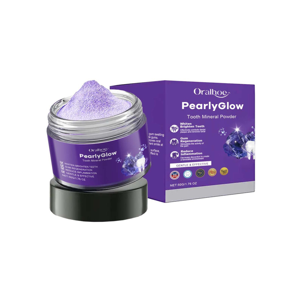 (50g) Purple Whitening Teeth Whitening Powder Cares and Cleans Teeth Yellow Teeth Tartar Fresh Breath Teeth Whitening Powder