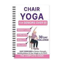 (Pink - C) Chair Yoga for Seniors Over 60, Yoga Guide Notebook with 40+ Low-Impact Exercises to Improve Mobility, Balance & Weight Loss in 21 Day