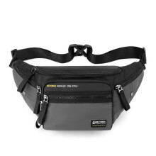Multifunktionale, wasserdichte Nylon-Bauchtasche für Damen und Herren – Grau