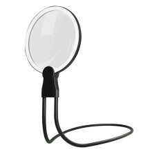Neck Handheld Desktop Large Lens Magnifier with 24 LED Lights Multi-Purpose Portable HD Magnifier Elderly Reading