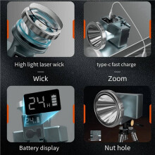 Headlight Super Bright LED Rechargeable Headlights Rechargeable LED Headlight Strong Brightness Outdoor Fishing Light
