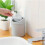 4pc Space-Saving  Desktop Trash Can with Lid - Cylindrical Tabletop Waste Bin, Easy to Clean Screw-Off 5