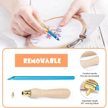35 Pieces Punch Needle Set, Punch Needle Embroidery Kit, Adjustable Punch Needle Tool for Adult Beginners