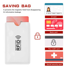 10pcs aluminum foil anti-degaussing card cover RFID shielding bag NFC credit card anti-theft brush ID card protector