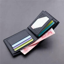 2X Wallet for Men Wallet Men's Wallet Short Wallet Leather Wallet Men Men's Leather Wallet Purse Men(Black)