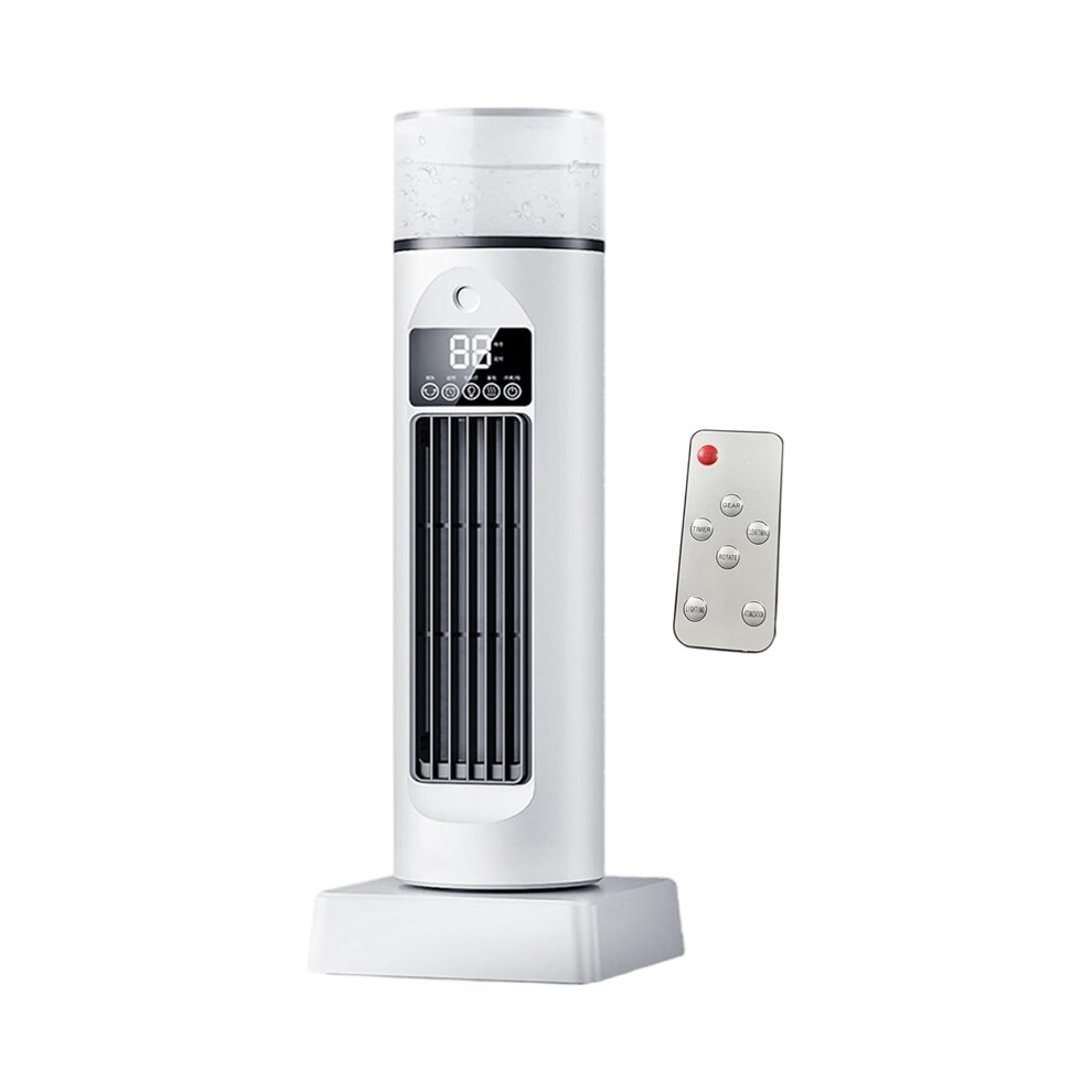 2 in 1 Tower Evaporative Air Cooler Humidifier Remote Control Oscillating Fan 6 Speed White