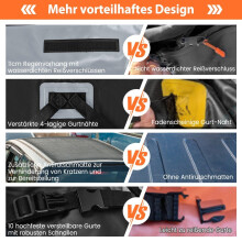 Dakkoffer 420 L voor auto met cijferslot & 6 deurhaken & antislipmat Waterdichte dakkoffer Grijs