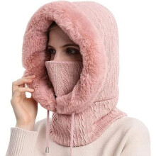 Warme Winter-Sturmhaube für Damen – Rosa – Winddicht und multifunktional
