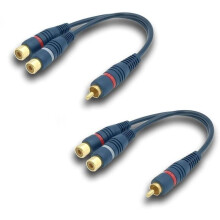RCA-Audio-Splitterkabel - MICH - 15 cm - 1 Stecker auf 2 Buchsen - vergoldet - Kupferabschirmung