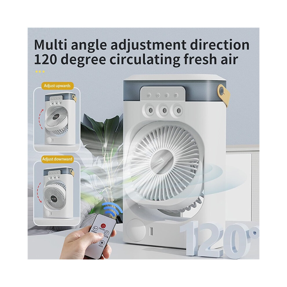 Portable Evaporative Air Cooler Rechargeable Desktop Fan 3 Speed Usb Windowless Cooling White 8580863447010