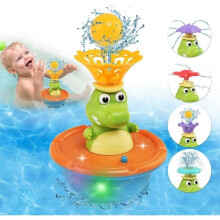 Badespielzeug – Krokodil – mit Leuchtfunktion – 5 Sprühdüsen – für Babys von 1–5 Jahren – grüner Kunststoff
