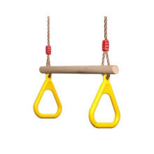 Schaukel mit Turnringen, Holztrapez mit Turnringen, Kinderschaukel mit Rutsche, Gartenspiele
