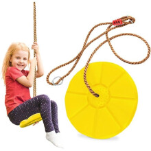 Gartenschaukel, Kletterseil, Kinderschaukel aus Kunststoff, Hängeschaukelscheibe, Maximale Belastung 150 kg (Gelb)