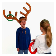 Aufblasbares Rentiergeweih-Wurfspiel mit Ringen für Kinder, Erwachsene und die ganze Familie – ein tolles Weihnachtsspiel