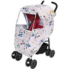 Universeller Regenschutz für Kinderwagen, Regen- und Windschutz, transparenter Bezug mit Panda-Motiv