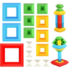 Stapelbare Pyramiden-Bausteine, farbenfrohes Pyramiden-Konstruktionsspielzeug für Kinder, frühkindliches Lernspielzeug