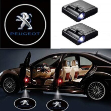 2 Stück kabellose LED-Laserprojektoren für Autotüren mit Logo-Lichteffekten (Peugeot) -