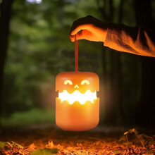 Halloween-Kürbislaterne (1 Stück), faltbare Kürbislaternen, kleine tragbare Halloween-Lichter für Kinder