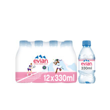 Evian Still Natural Mineral Water, 12 x 330 ml
