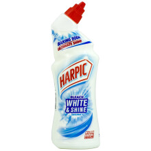 Harpic White & Shine Toilet Bleach Gel, Original Scent, Pack 1 x 750 ml, Kills 9