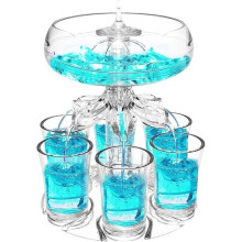 ZGEER Getränkespender – 6 Schnapsgläser (4 cl) – Ideal für Partys – Praktischer Ständer – Für Erwachsene