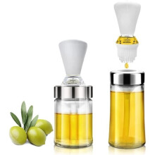 Glasölflaschen mit Silikonpinsel – 2er-Set, 135 ml und 150 ml, Silber PZCC