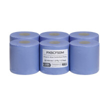 Blue Centre Feed Paper Roll - 2 Ply, 6 Pack | Strong, Absorbent Cleaning Towel f