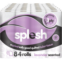 Splesh by Cusheen Toilet Roll 84 Rolls - Lavender Scent Bulk Family Pack | Soft