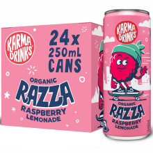 Karma Drinks Razza Raspberry Pink Lemonade - 24 x 250ml Cans - Natural Fizzy Sof