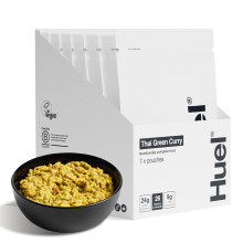 Huel Hot & Savoury Meal Packs, Thai Green Curry, 7 Meals, Plant-Based Protein Me