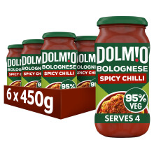 Dolmio Bolognese Intense Spicy Chilli Pasta Sauce Jar, Bulk Multipack 6 x 450g