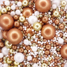 A Pinch Of - Bigger - Pearls Mix - Rose Gold and Gold Metallic Pearl Cake Topper