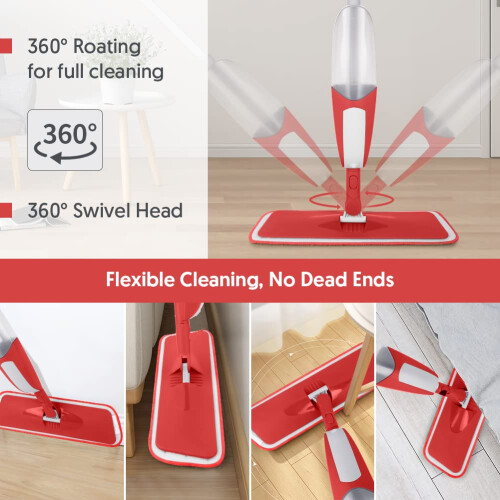 Microfiber Mops for Cleaning Floors - Spray Floor Mop for Laminate Floors with 4 2