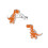 Brown Dinosaur 925 Sterling Silver Cute Ear Studs 1