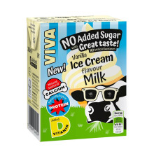 Viva Vanilla Ice Cream Flavoured Milk Drink - 27 x 200ml Cartons - No Added Suga