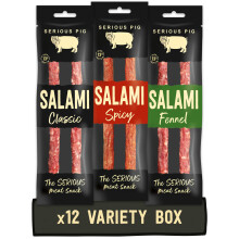 Serious Pig Salami Snacks Variety Pack High Protein British Cured Pork Keto Frie