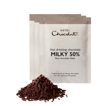 Hotel Chocolat Milky 50% Hot Chocolate Sachets - Luxury Chocolate Flakes - Pack