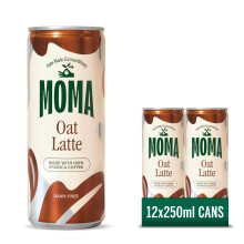 MOMA Iced Coffee Oat Latte, 12 x 250 ml Cans Multipack, Made with Oats & Arabica