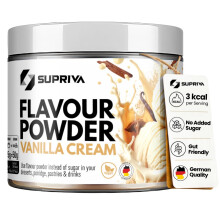 SUPRIVA Flavour Powder – Vanilla Cream, Only 3 kcal/Serving, Sugar-Free Sweetene