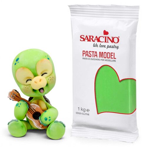 Saracino Sugar Paste Model Light Green Modelling Paste 1 kg Gluten Free Made in