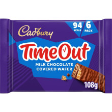 Cadbury Timeout Milk Chocolate Covered Wafer, Crispy Wafer Covered in Smooth Mil