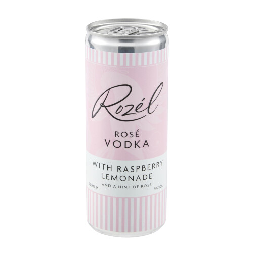Rozél Rosé Vodka with Raspberry & Rose Lemonade, Premixed Cocktail in a Can, Rea