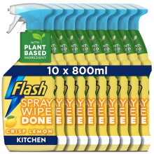 Flash Spray Wipe Done Kitchen Cleaning Sprays, Crisp Lemon, 8 Litres (800 ml x 1