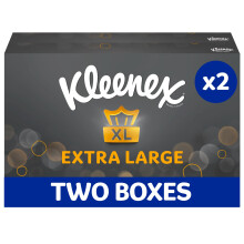 Kleenex Extra Large Facial Tissues - Multipack 2 Tissue Boxes - Soft, Strong an